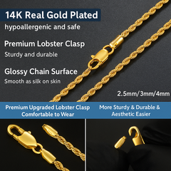 Gold Rope Chain 24" China