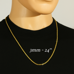 Gold Rope Chain 24" China