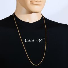 Gold Rope Chain 30" China 2-9mm