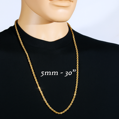 Gold Rope Chain 30" China 2-9mm
