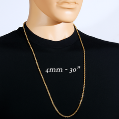 Gold Rope Chain 30" China 2-9mm