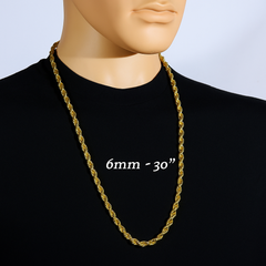 Gold Rope Chain 30" China 2-9mm