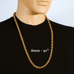 Gold Rope Chain 30" China 2-9mm
