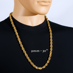 Gold Rope Chain 30" China 2-9mm
