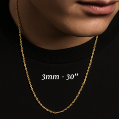 Gold Rope Chain 30" China 2-9mm