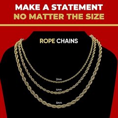 Gold Rope Chain 30" China 2-9mm