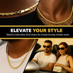 Gold Rope Chain 30" China 2-9mm