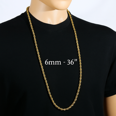 Gold Rope Chain 36" China 2-9mm (Copy)