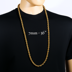 Gold Rope Chain 36" China 2-9mm (Copy)