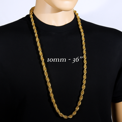 Gold Rope Chain 36" China 2-9mm (Copy)