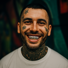 GRILLZ SET SILVER FANG PLAIN KINGSTAR