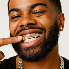 GRILLZ SET 3 ROW GOLD BLINGKING
