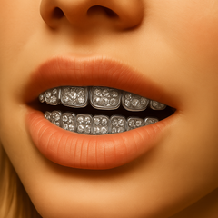 GRILLZ SET SILVER FULLY ICED KINGSTAR