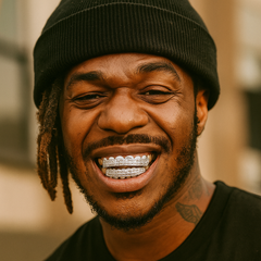 GRILLZ SET 2ROW SILVER BLINGKINGSTAR
