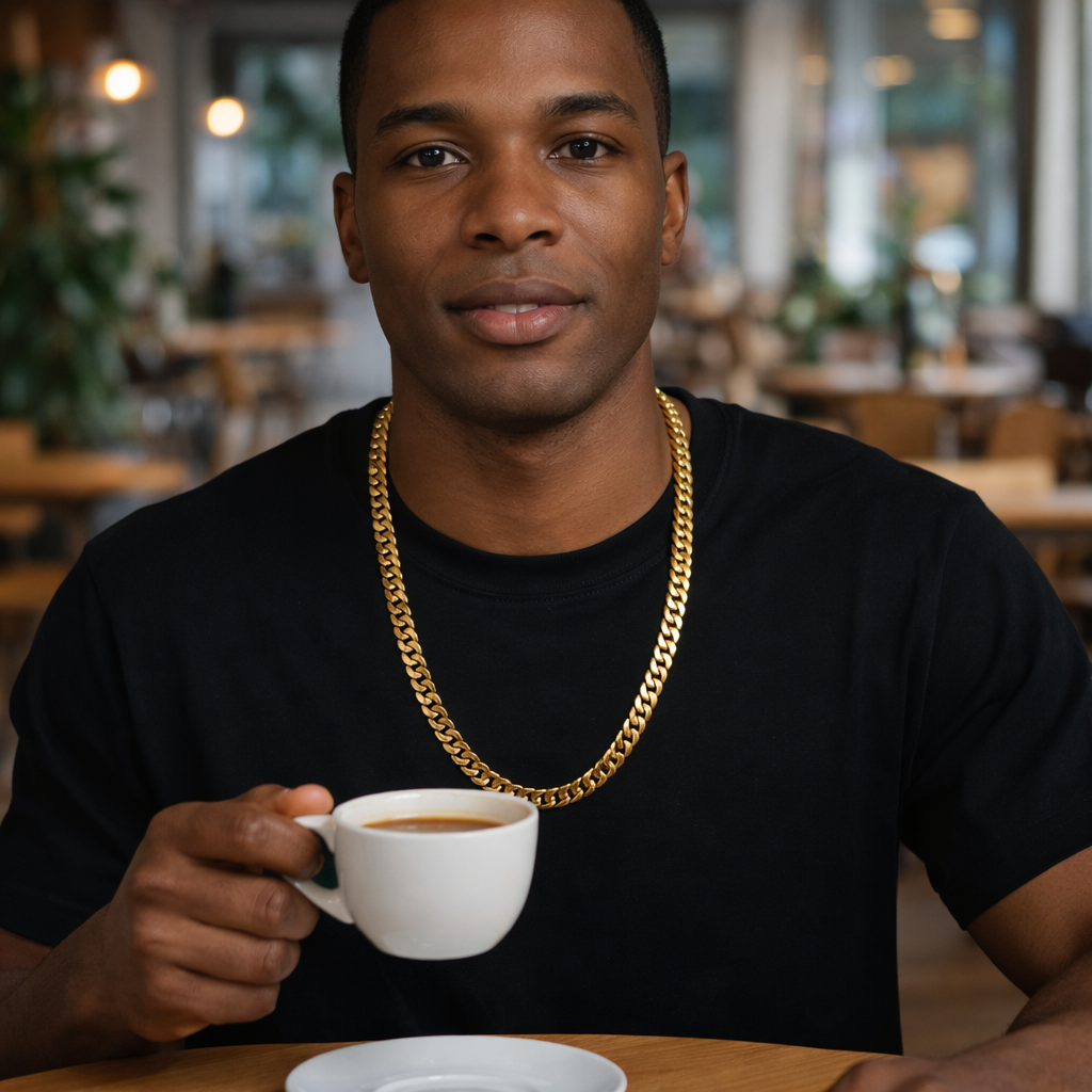 Men's Solid Curb Chain Necklace 6mm 8mm 10mm 30"