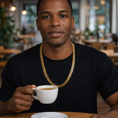 Men's Solid Curb Chain Necklace 6mm 8mm 10mm 30"