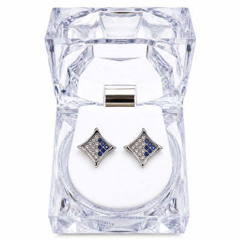Hip Hop M Square Stud Earrings – AAA+ CZ Mounted Silver-Clear-Blue Iced Out Earrings for Men & Women | Fashion Jewelry (Copy) (Copy)