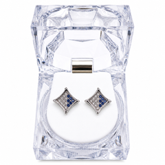 Hip Hop M Square Stud Earrings – AAA+ CZ Mounted Silver-Clear-Blue Iced Out Earrings for Men & Women | Fashion Jewelry (Copy) (Copy)