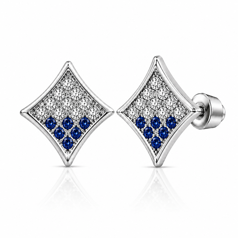 Hip Hop M Square Stud Earrings – AAA+ CZ Mounted Silver-Clear-Blue Iced Out Earrings for Men & Women | Fashion Jewelry (Copy) (Copy)