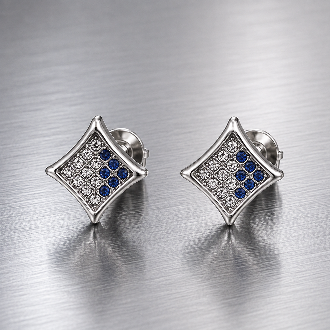 Hip Hop M Square Stud Earrings – AAA+ CZ Mounted Silver-Clear-Blue Iced Out Earrings for Men & Women | Fashion Jewelry (Copy) (Copy)