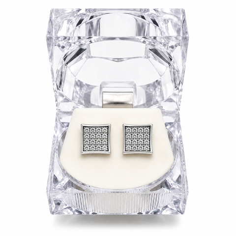 Hip Hop M Square Stud Earrings – AAA+ CZ Mounted Silver-Clear Iced Out Earrings for Men & Women | Fashion Jewelry (Copy) (Copy) (Copy)
