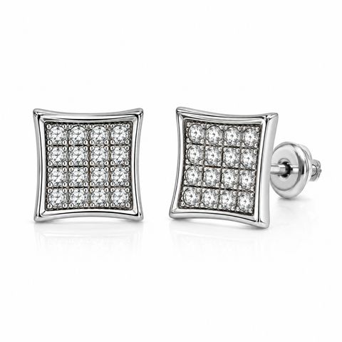 Hip Hop M Square Stud Earrings – AAA+ CZ Mounted Silver-Clear Iced Out Earrings for Men & Women | Fashion Jewelry (Copy) (Copy) (Copy)
