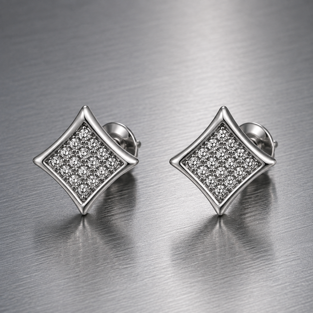 Hip Hop M Square Stud Earrings – AAA+ CZ Mounted Silver-Clear Iced Out Earrings for Men & Women | Fashion Jewelry (Copy) (Copy) (Copy)
