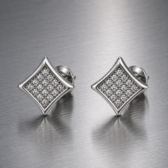 Hip Hop M Square Stud Earrings – AAA+ CZ Mounted Silver-Clear Iced Out Earrings for Men & Women | Fashion Jewelry (Copy) (Copy) (Copy)