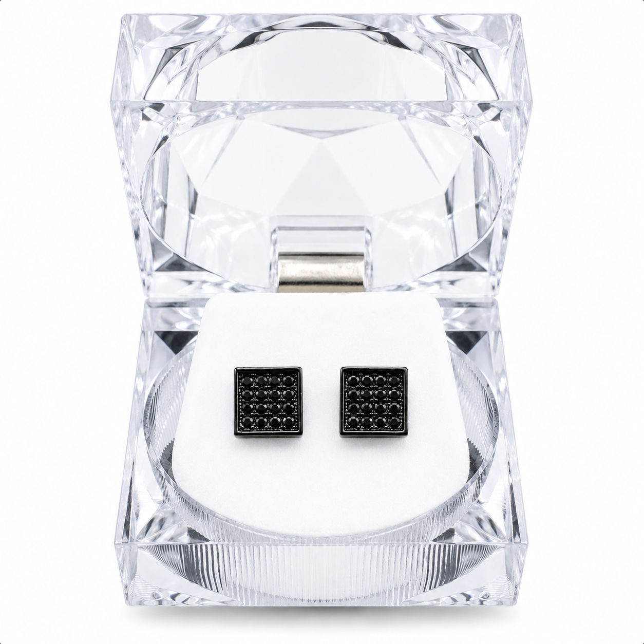 Hip Hop M Square Stud Earrings – AAA+ CZ Mounted Black-Black Iced Out Earrings for Men & Women | Fashion Jewelry (Copy) (Copy) (Copy) (Copy)
