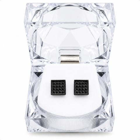 Hip Hop M Square Stud Earrings – AAA+ CZ Mounted Black-Black Iced Out Earrings for Men & Women | Fashion Jewelry (Copy) (Copy) (Copy) (Copy)