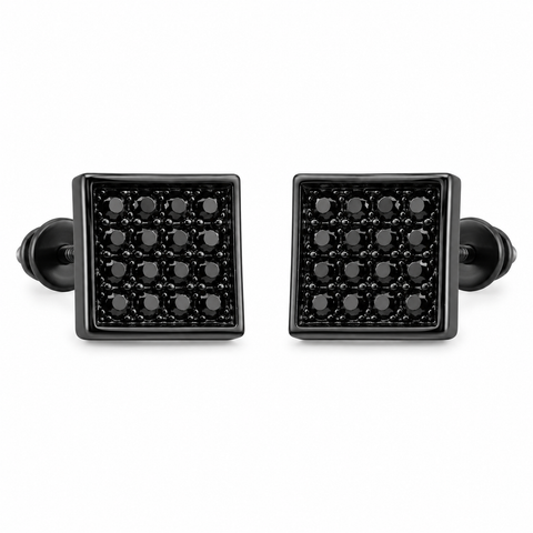 Hip Hop M Square Stud Earrings – AAA+ CZ Mounted Black-Black Iced Out Earrings for Men & Women | Fashion Jewelry (Copy) (Copy) (Copy) (Copy)
