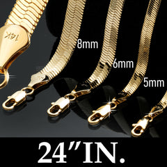 24" Herringbone Necklace 4mm-11mm