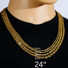 Gold Rope Chain 24" China