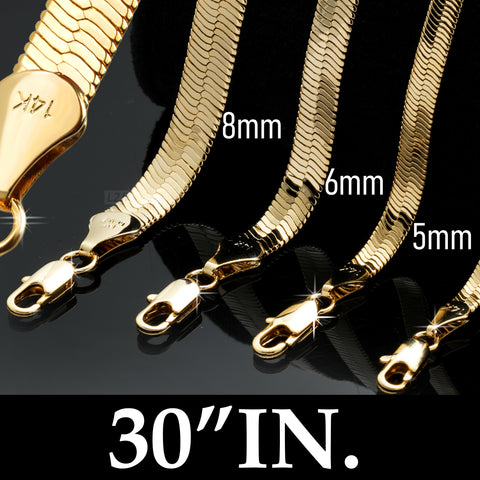 30" Herringbone Necklace 5mm-11mm