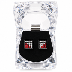 Hip Hop M Square Stud Earrings – AAA+ CZ Mounted Black-Clear-Red Iced Out Earrings for Men & Women | Fashion Jewelry
