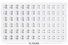 72 Pairs Stainless Steel ROUND CZ Stud Earrings Set | Hypoallergenic 316L Surgical Steel | 7MM & 9MM Cubic Zirconia Earrings for Men & Women