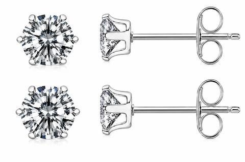 72 Pairs Stainless Steel ROUND CZ Stud Earrings Set | Hypoallergenic 316L Surgical Steel | 7MM & 9MM Cubic Zirconia Earrings for Men & Women