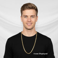 Men's Solid Concave Chain Necklace 5mm-10mm 30" IN.