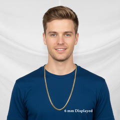 Men's Solid Concave Chain Necklace 5mm-10mm 30" IN.