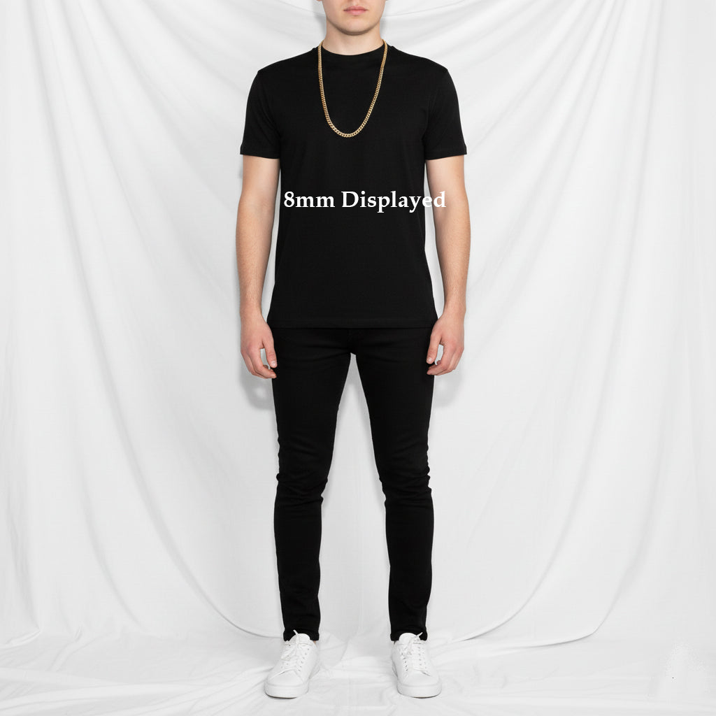 Men's Solid Concave Chain Necklace 5mm-10mm 30" IN.