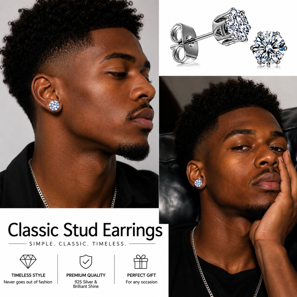 72 Pairs Stainless Steel ROUND CZ Stud Earrings Set | Hypoallergenic 316L Surgical Steel | 7MM & 9MM Cubic Zirconia Earrings for Men & Women