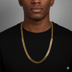 Men's Solid Curb Chain Necklace 6mm 8mm 10mm 30"