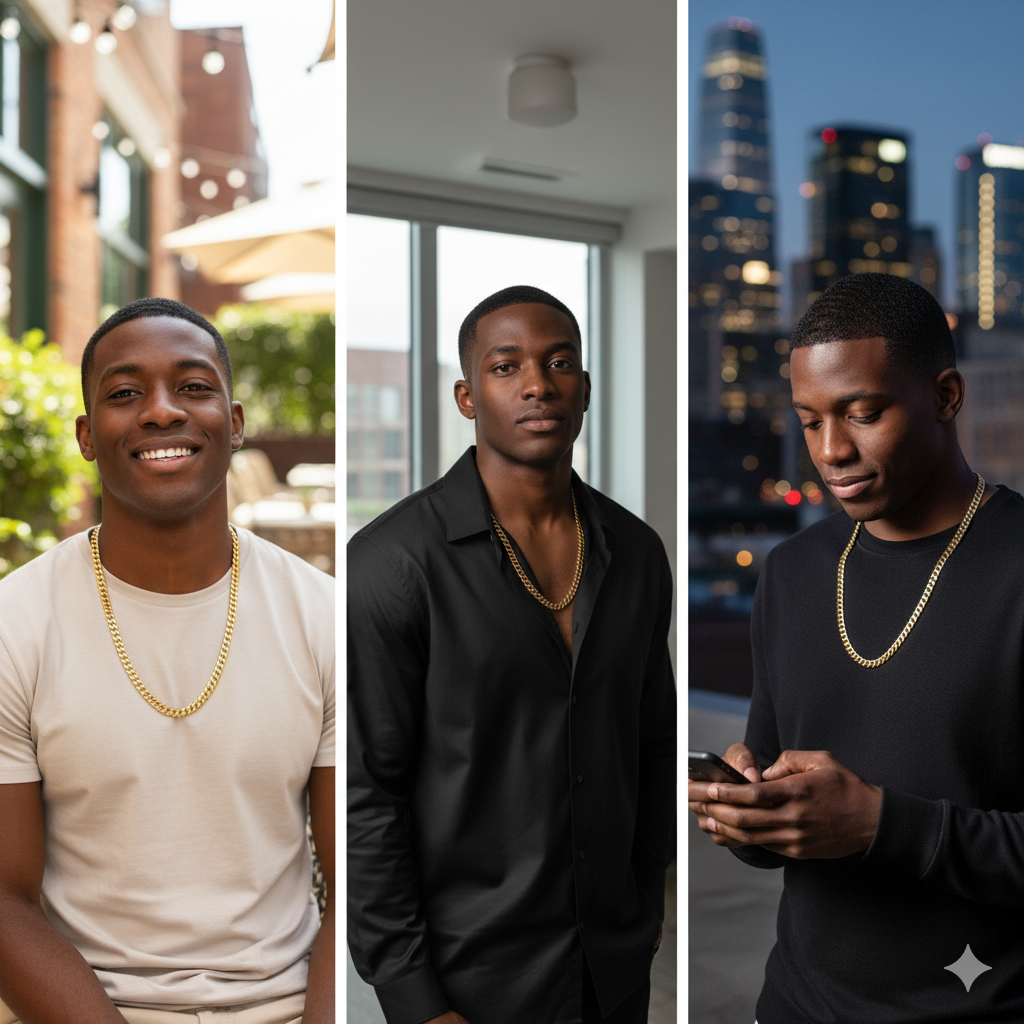 Men's Solid Curb Chain Necklace 6mm 8mm 10mm 30"