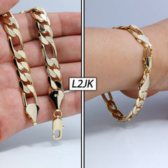 10MM/9" FIGAROM BRACELET – Heavy, Bold, Statement Piece 14k STAMPED