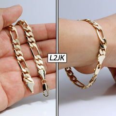 8MM / 8” Figaro Bracelet – Medium Fit-Bold, clean, and timeless