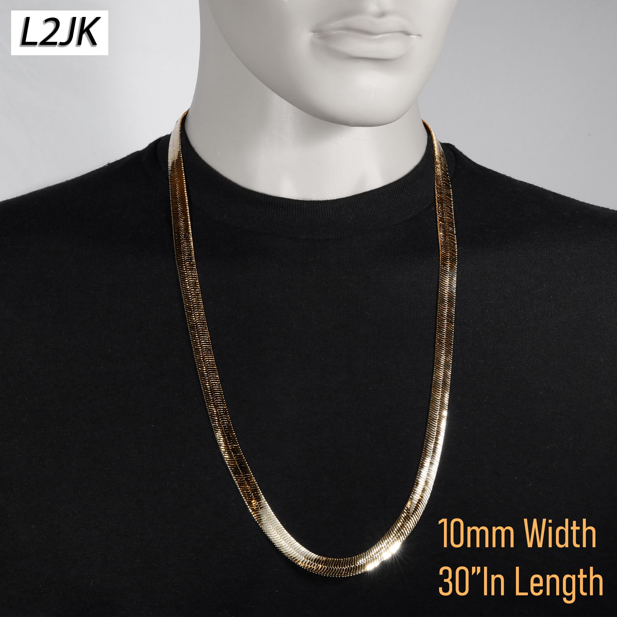 30" Herringbone Necklace 5mm-11mm