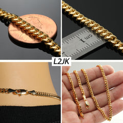 4 mm 20" 24" 30" Slim Cuban Chain Necklace