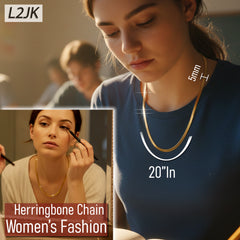 20" Herringbone Necklace 4mm-11mm (Copy)