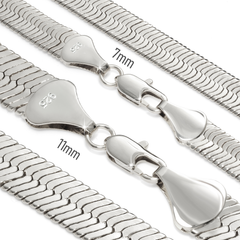 24" Herringbone Necklace 4mm-11mm(silver)