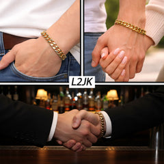 14K Solid Cuban Link Bracelet 8.5" - 10mm Gold Plated